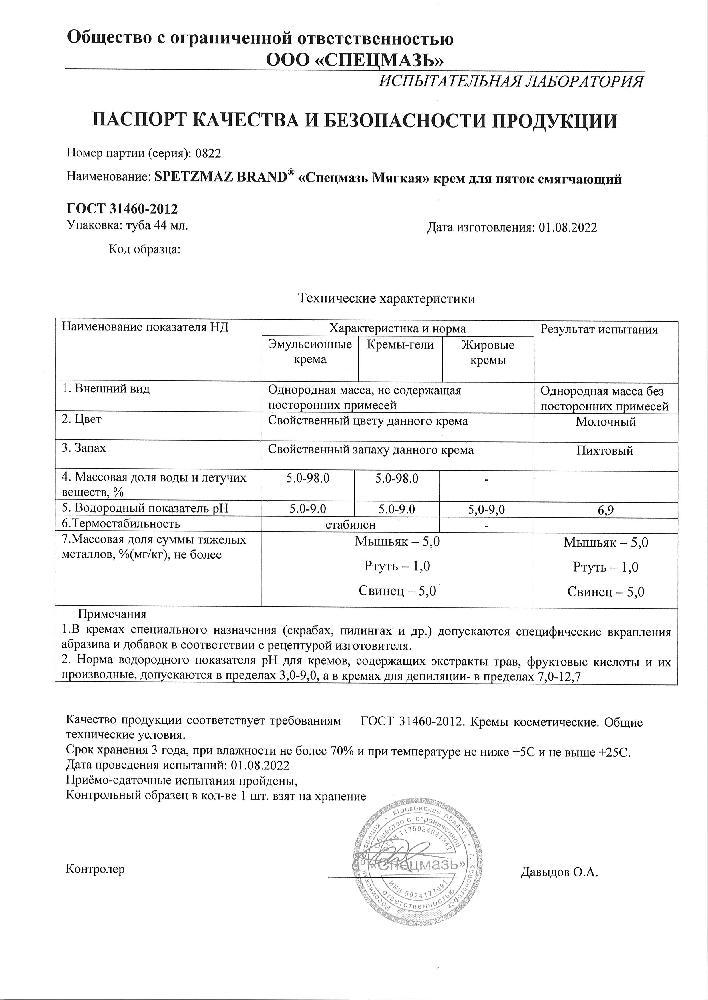 Паспорт №082022